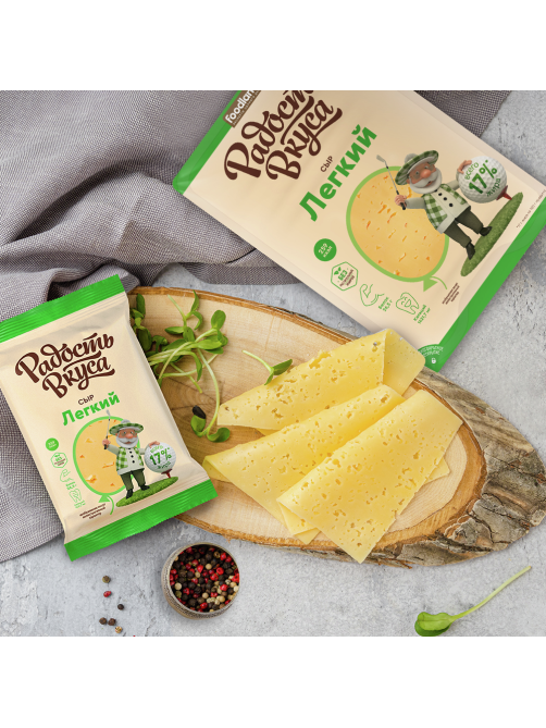 Сыр Радость вкуса легкий полутвердый нарезка 35%, 125г