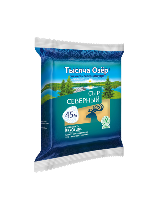Сыр Тысяча Озер Северный кусок 45%, 180г