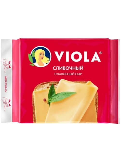Сыр плавленый Viola сливочный в ломтиках 45%, 140г