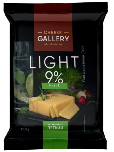 Сыр Cheese Gallery Лайт полутвердый 9%, 200г