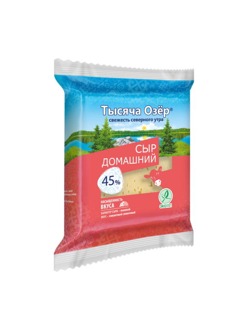 Сыр Тысяча Озер Домашний кусок 45%, 180г