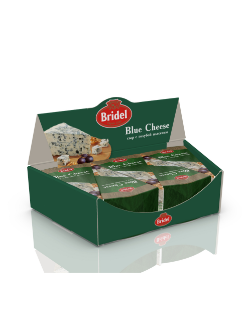 Сыр мягкий Bridel Blue Cheese с голубой плесенью 54%, 100г