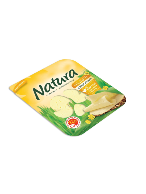 Сыр Natura Сливочный полутвердый нарезка 45%, 150г