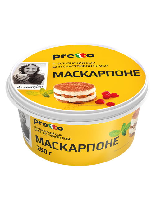 Сыр Pretto Маскарпоне мягкий 80%, 250г