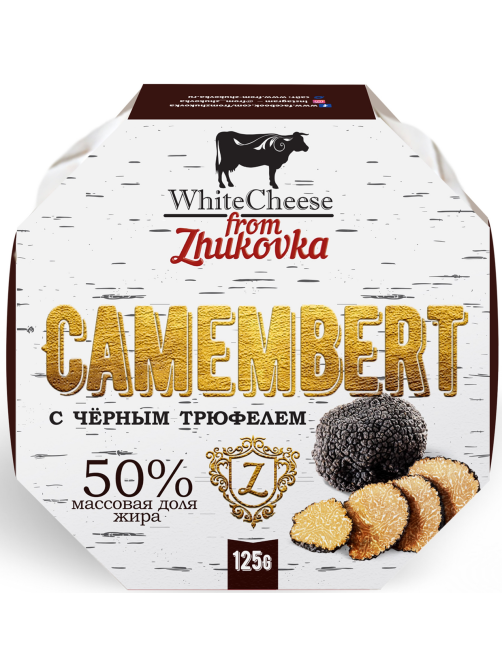 Сыр Whitecheese from Zhukovka Камамбер с черным трюфелем 50%, 125г