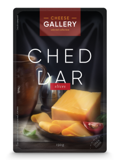Сыр Cheese Gallery Чеддер красный полутвердый нарезка 50%, 150г