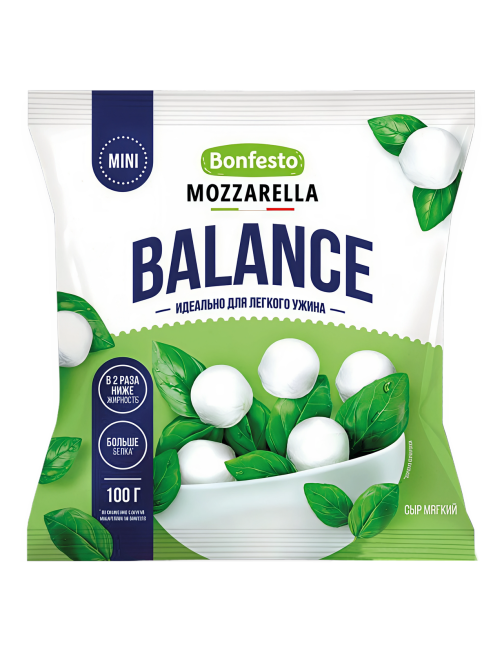 Сыр Bonfesto Mini Balance Моцарелла 30%, 100г