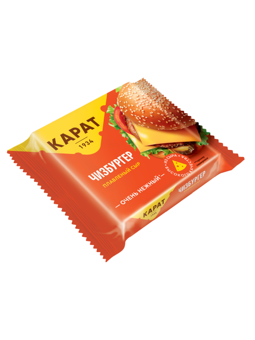 Сыр плавленый Карат Чизбургер в ломтиках 25%, 130г