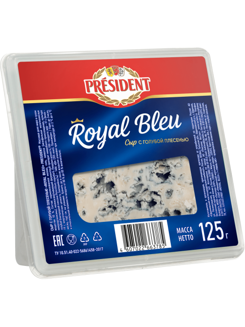 Сыр President Royal Bleu с голубой плесенью 55%, 125г