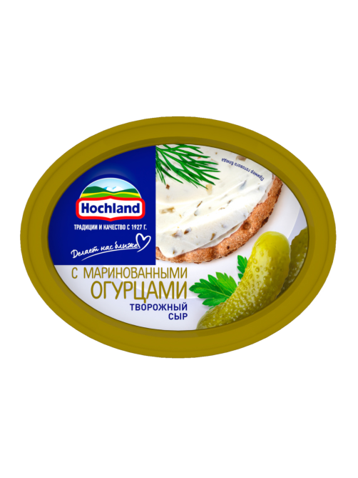 Сыр творожный Hochland с маринованными огурцами 60%, 140г