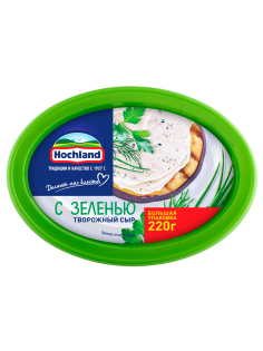 Сыр творожный Hochland с зеленью 60%, 220г