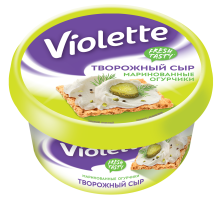 Сыр творожный Виолетта Violette маринованные огурчики, 140г
