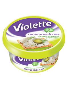 Сыр творожный Виолетта Violette маринованные огурчики, 140г
