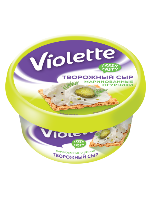 Сыр творожный Виолетта Violette маринованные огурчики, 140г
