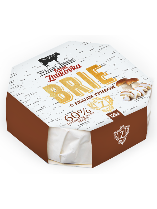 Сыр бри Whitecheese from Zhukovka с белыми грибами 60%, 125г