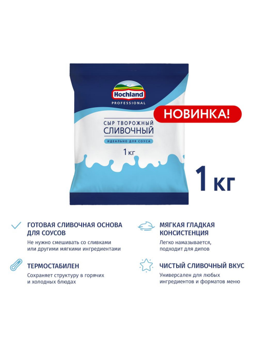 Сыр творожный Hochland Professional сливочный 50%, 1кг