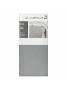 Tarrington House Простыня светло-серая перкаль на резинке, 180 x 200см
