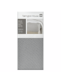 Tarrington House Простыня светло-серая перкаль на резинке, 160 x 200см