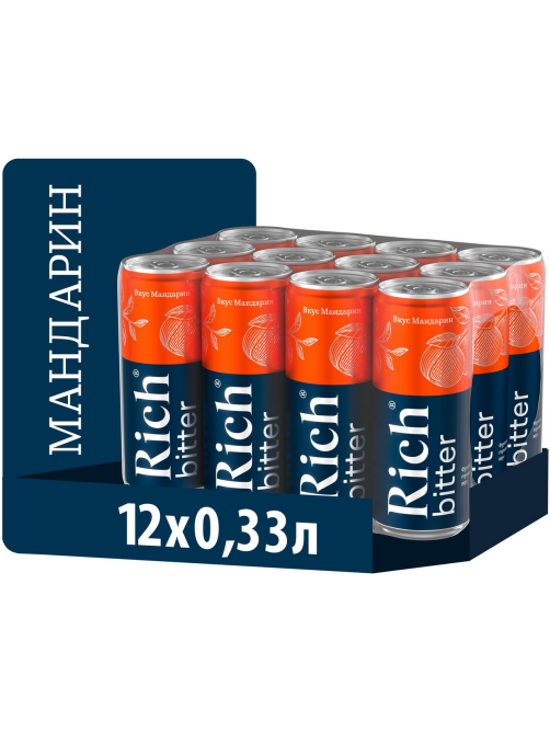 Напиток Rich bitter Мандарин газированный, 330мл