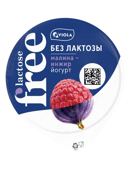 Йогурт Viola безлактозный малина и инжир 2.7%, 180г