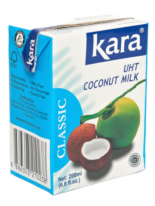 Молоко кокосовое Kara Classic пастеризованное 17%, 200мл