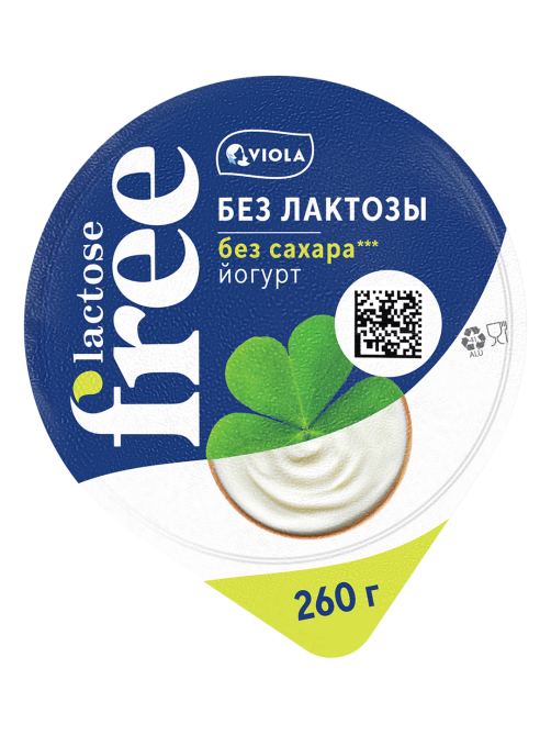 Йогурт Viola безлактозный без сахара 3.4%, 260г