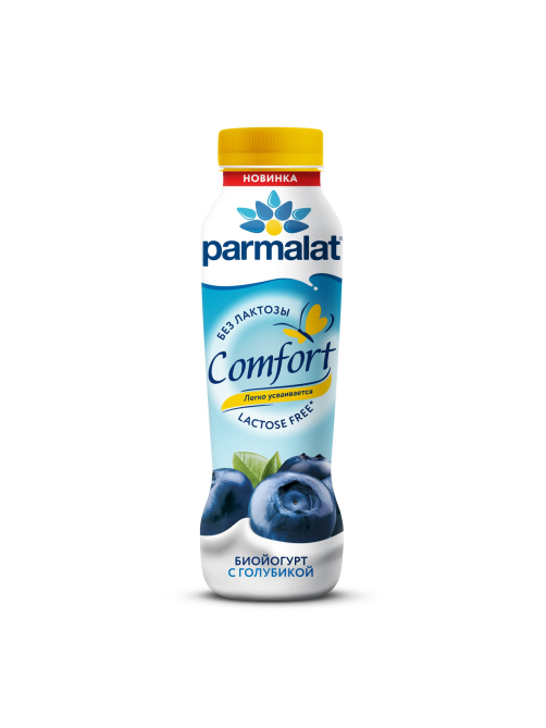 Йогурт питьевой Parmalat безлактозный голубика 1.5%, 290г