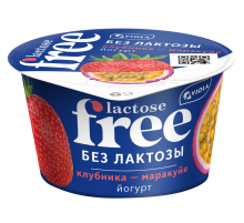 Йогурт Viola безлактозный Free клубника-маракуйя 2.7%, 180г