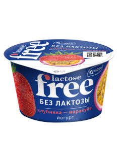 Йогурт Viola безлактозный Free клубника-маракуйя 2.7%, 180г
