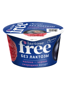 Йогурт Viola безлактозный Free малина-черная смородина 2.7%, 180г