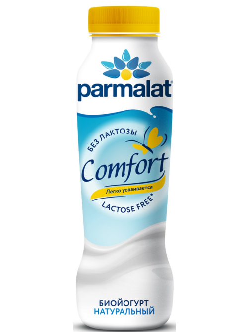 Йогурт питьевой Parmalat Comfort безлактозный натуральный 1.7%, 290г