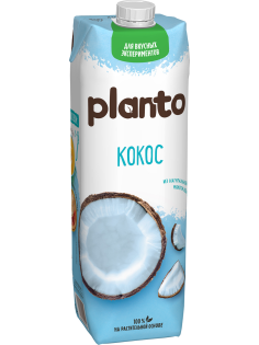 Напиток растительный кокосовый Planto с рисом обогащенный кальцием 0.9%, 1л