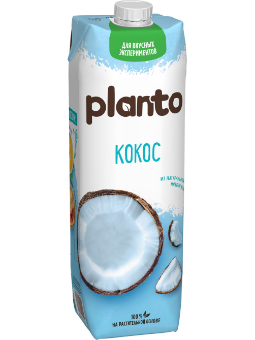 Напиток растительный кокосовый Planto с рисом обогащенный кальцием 0.9%, 1л