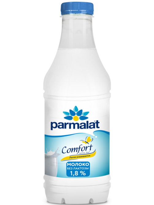 Молоко Parmalat Comfort пастеризованное безлактозное 1.8%, 900мл