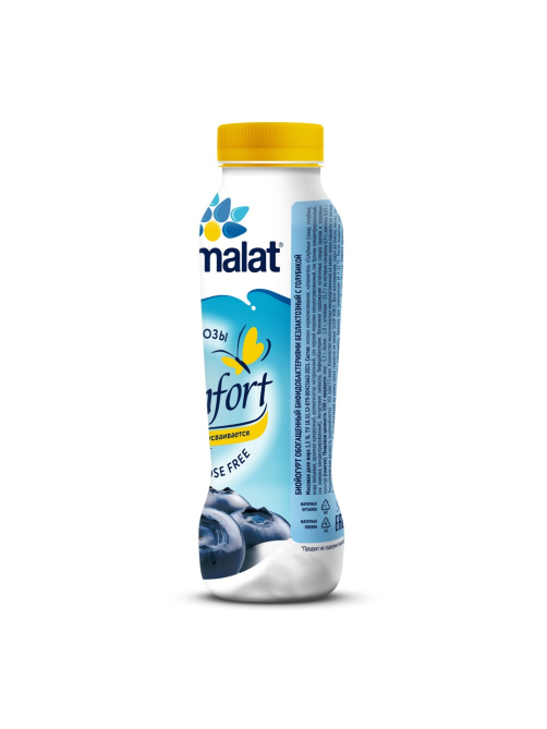 Йогурт питьевой Parmalat безлактозный голубика 1.5%, 290г