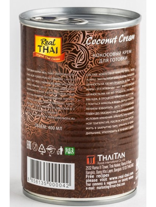 Крем кокосовый Real Thai 400мл
