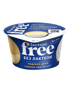 Йогурт Viola безлактозный Free дыня-семена чиа 2.7%, 180г
