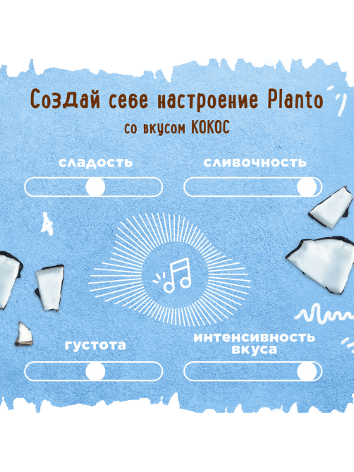 Напиток растительный кокосовый Planto Barista с соей 1.3%, 1л