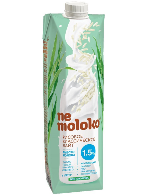 Напиток растительный рисовый Nemoloko Классический лайт 1.5%, 1л