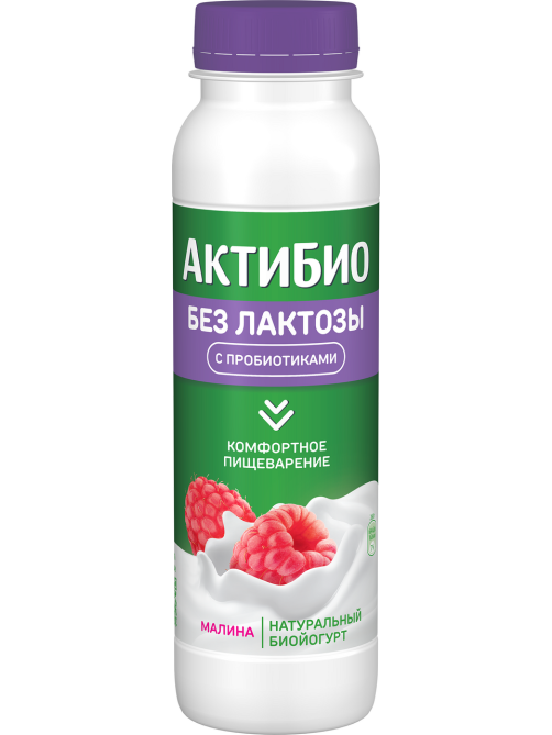 Йогурт питьевой Актибио безлактозный с малиной 1.5%, 260г