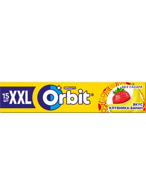 Жевательная резинка Orbit XXL клубника-банан, 20.4г