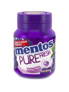 Жевательная резинка Mentos Pure fresh виноград, 54г