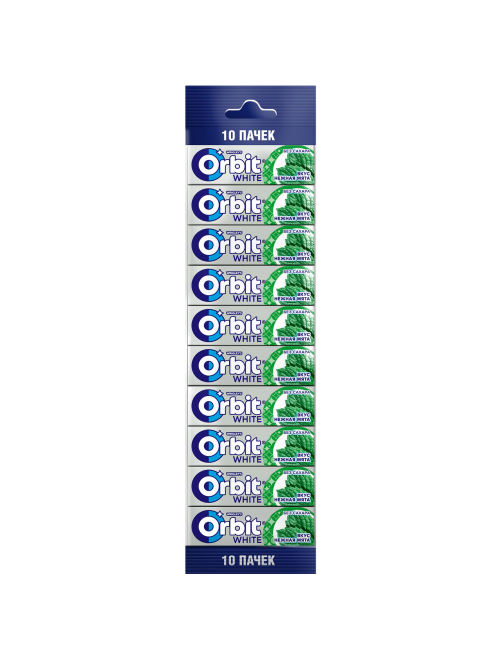 Жевательная резинка Orbit White Нежная мята (13.6г x 10шт), 136г