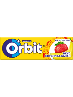 Жевательная резинка Orbit клубника банан, 14г