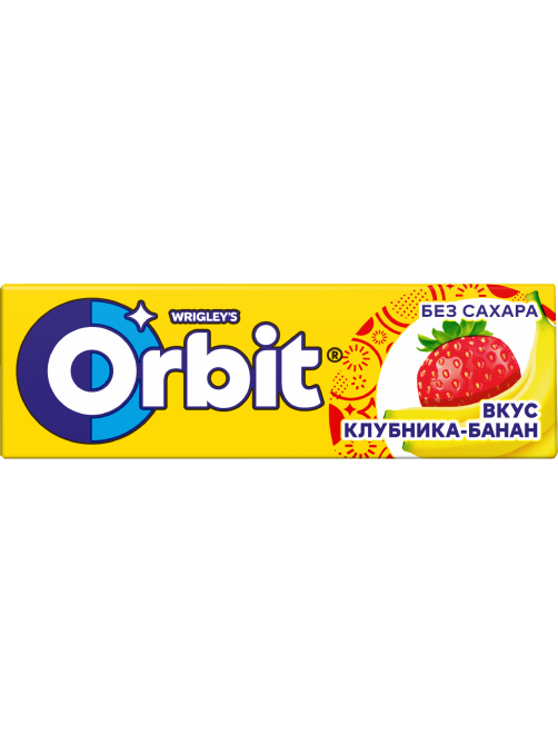 Жевательная резинка Orbit клубника банан, 14г