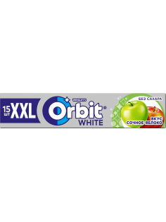 Жевательная резинка Orbit White Сочное яблоко без сахара, 20.4г