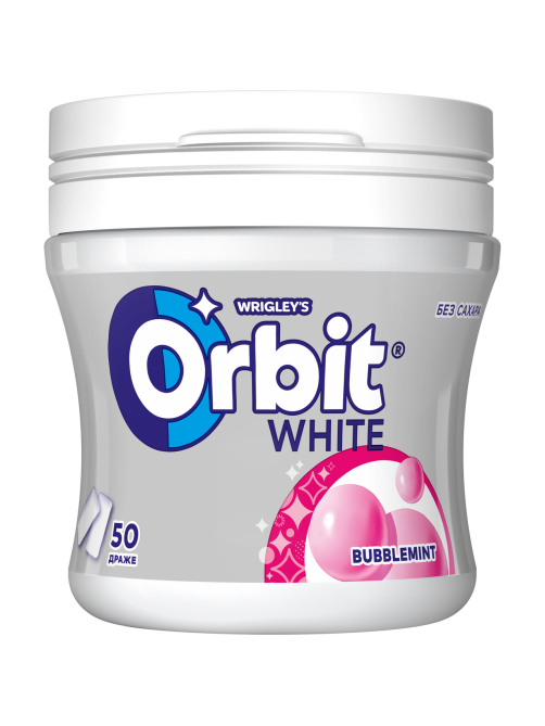 Жевательная резинка Orbit White Bubblemint без сахара, 68г
