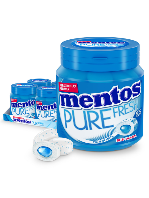 Жевательная резинка Mentos Pure Fresh свежая мята, 100г