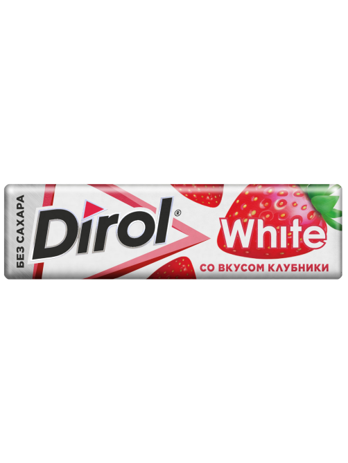 Жевательная резинка Dirol White без сахара со вкусом клубники, 13.6г