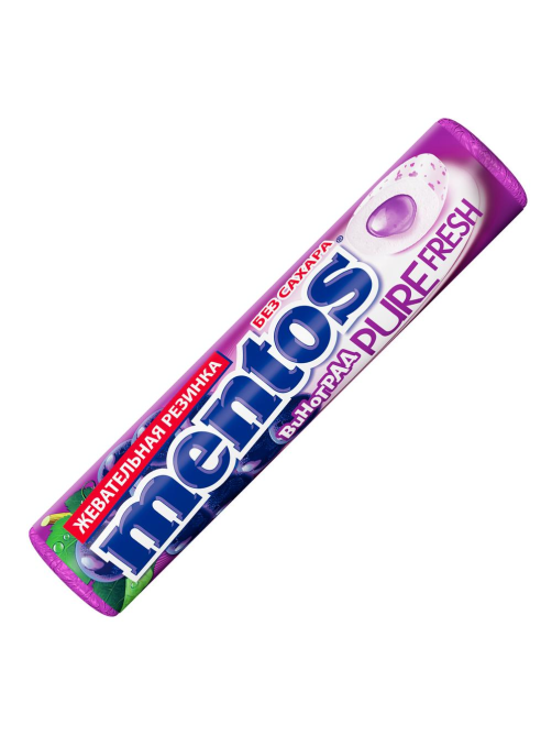 Жевательная резинка Mentos Pure Fresh вкус Виноград, 15.5г